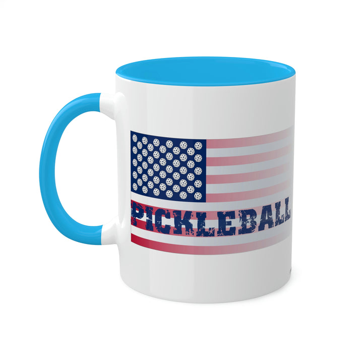 Pickleball Flag-Faded Coffee Mug - Great Pickleball Stuff