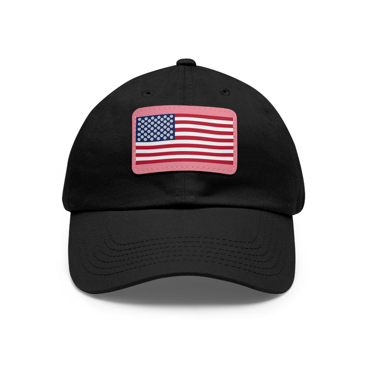 Pickleball Stars Flag Pickleball Cap with Leather Patch - Great Pickleball Stuff