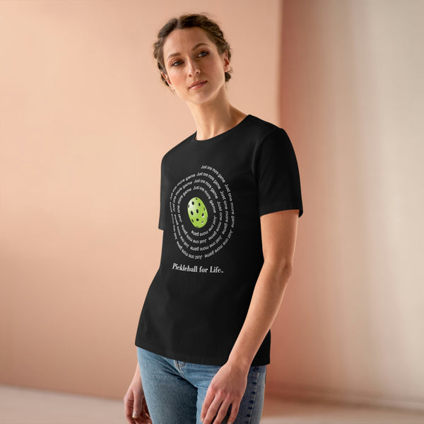 Just One More Game-Spiral Women's Relaxed-Fit T-shirt - Great Pickleball Stuff