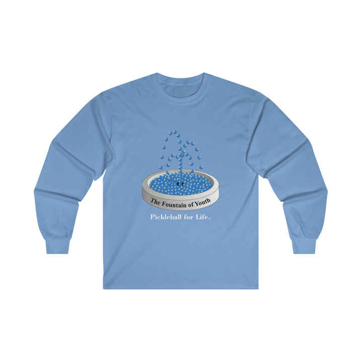 The Pickleball Fountain-Blue Ultra Cotton Long Sleeve Tee - Great Pickleball Stuff