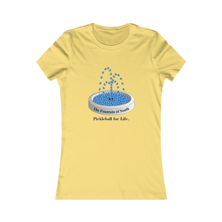 The Pickleball Fountain-Blue Women's Slim-Fit Premium Cotton T-Shirt - Great Pickleball Stuff