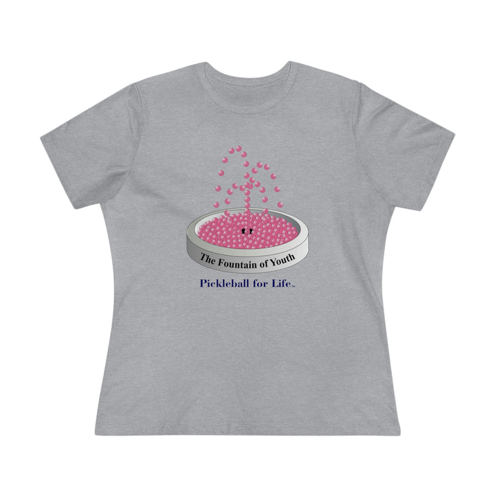 The Pickleball Fountain-Pink Women's Relaxed-Fit T-Shirt - Great Pickleball Stuff