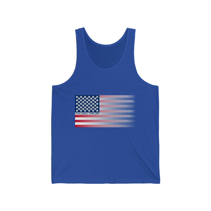 Pickleball for Life Flag (Faded) Unisex Cotton Tank - Great Pickleball Stuff