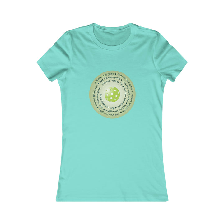 Just One More Game-Green Women's Slim-Fit Premium Cotton T-Shirt - Great Pickleball Stuff