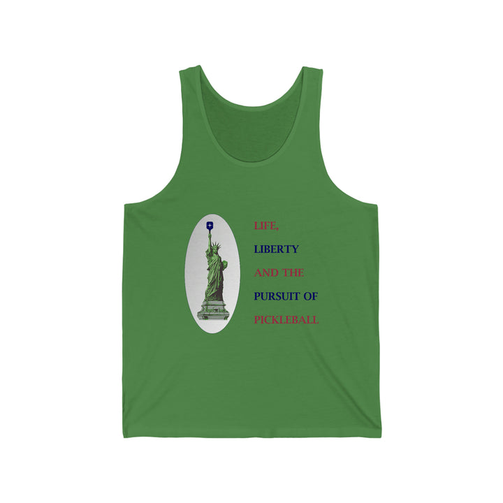 Life, Liberty & the Pursuit of Pickleball Unisex Cotton Tank - Great Pickleball Stuff