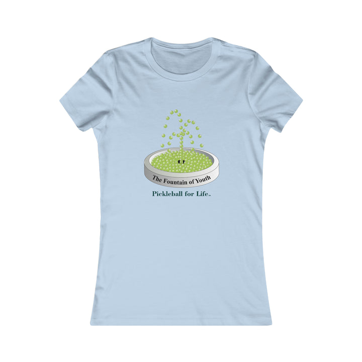 The Pickleball Fountain-Green Women's Slim-Fit Premium Cotton T-Shirt - Great Pickleball Stuff