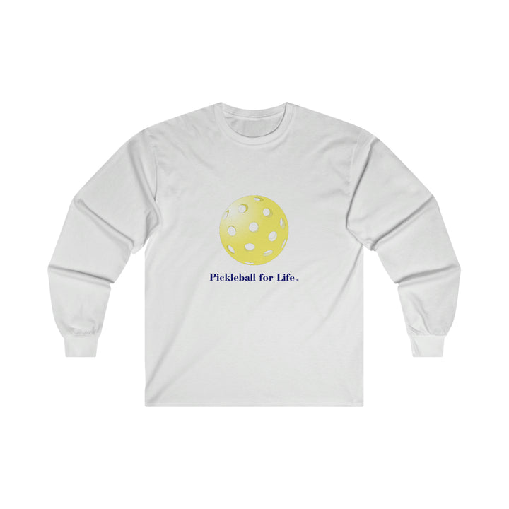 Pickleball for Life-Yellow Ultra Cotton Long Sleeve Tee - Great Pickleball Stuff