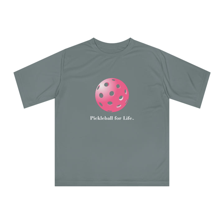 Pickleball for Life-Pink Unisex Moisture-Wicking T-Shirt - Great Pickleball Stuff