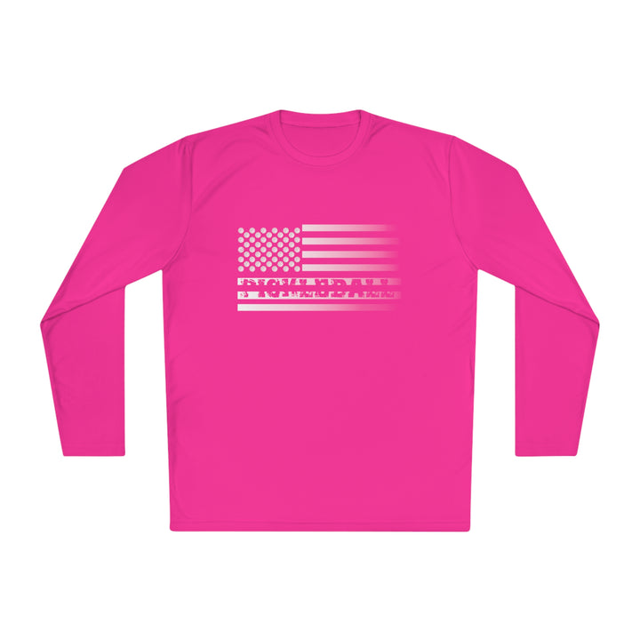 Pickleball Flag Transparent (Faded) Unisex Moisture-Wicking Long Sleeve Tee - Great Pickleball Stuff