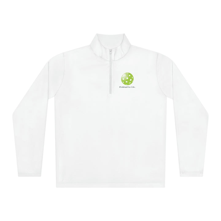 Pickleball for Life-Green Unisex Moisture-Wicking Quarter-Zip Pullover - Great Pickleball Stuff