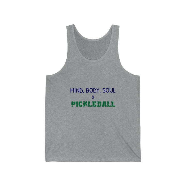 Mind, Body, Soul & Pickleball Unisex Cotton Tank - Great Pickleball Stuff