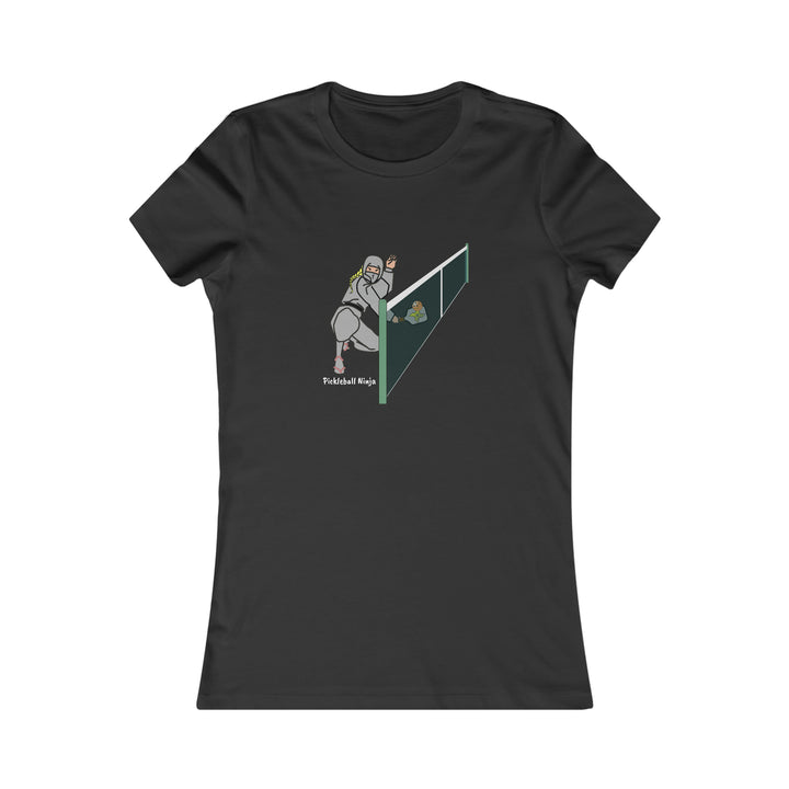 Pickleball Ninja Dinking-Female Women's Slim-Fit Premium Cotton T-Shirt - Great Pickleball Stuff