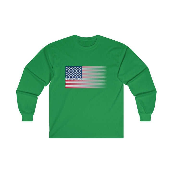 Pickleball for Life Flag (Faded) Ultra Cotton Long Sleeve Tee - Great Pickleball Stuff