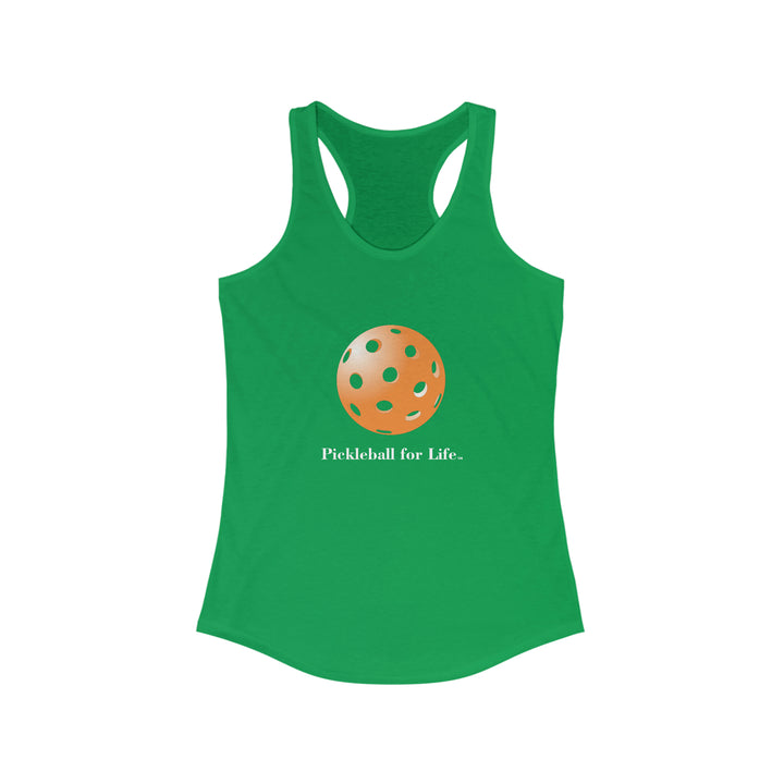 Pickleball for Life-Orange Women's Racerback Tank - Great Pickleball Stuff