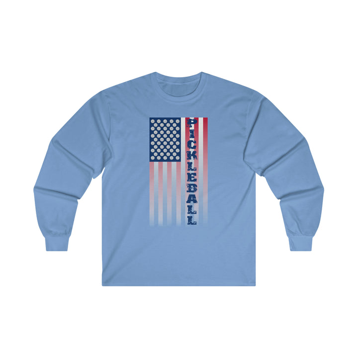 Pickleball Flag Vertical-2 (Faded) Ultra Cotton Long Sleeve Tee - Great Pickleball Stuff