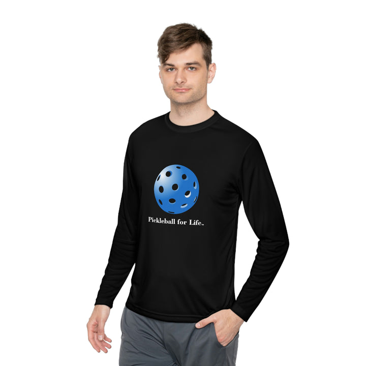 Pickleball for Life-Blue Unisex Moisture-Wicking Long Sleeve Tee - Great Pickleball Stuff