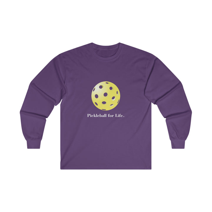 Pickleball for Life-Yellow Ultra Cotton Long Sleeve Tee - Great Pickleball Stuff