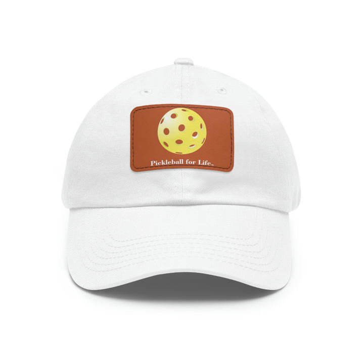 Pickleball for Life-Yellow Pickleball Cap with Leather Patch - Great Pickleball Stuff