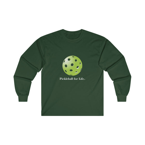Pickleball for Life-Green Ultra Cotton Long Sleeve Tee - Great Pickleball Stuff