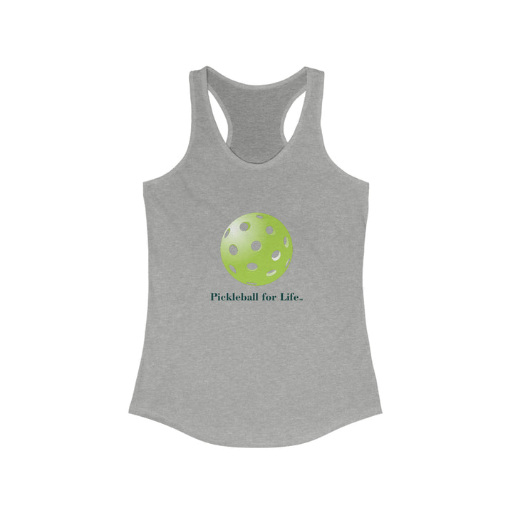 Pickleball for Life-Green Women's Racerback Tank - Great Pickleball Stuff