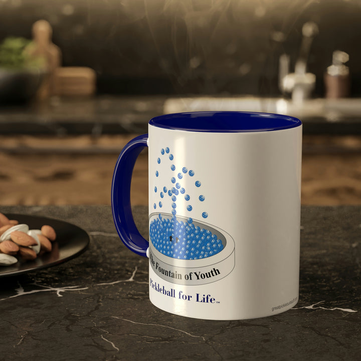 The Pickleball Fountain-Blue Coffee Mug-Great Pickleball Stuff