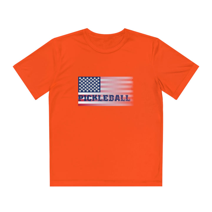 Pickleball Flag (Faded) Youth Moisture-Wicking T-Shirt - Great Pickleball Stuff