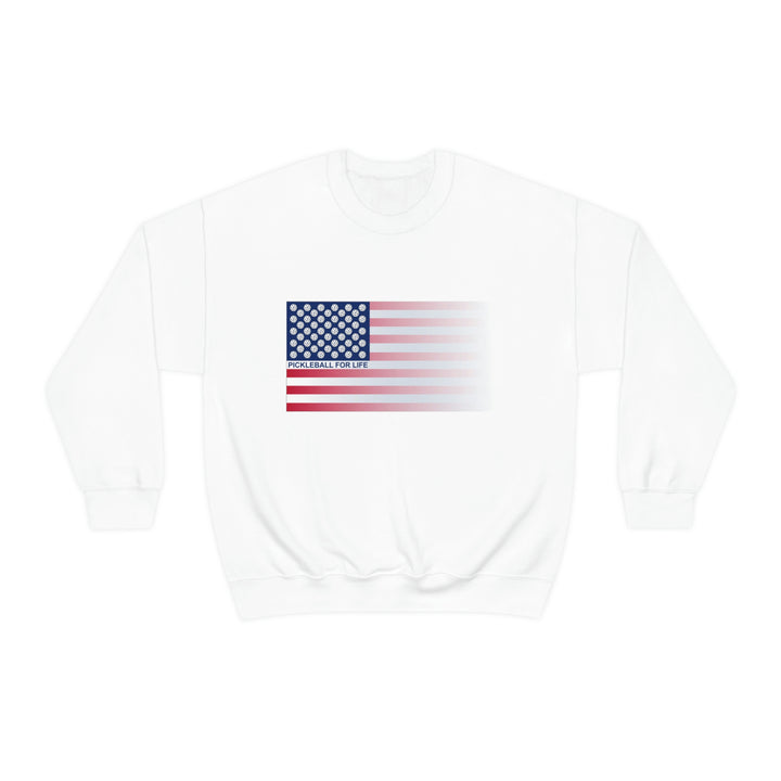 Pickleball for Life Flag (Faded) Unisex Crewneck Sweatshirt-Great Pickleball Stuff