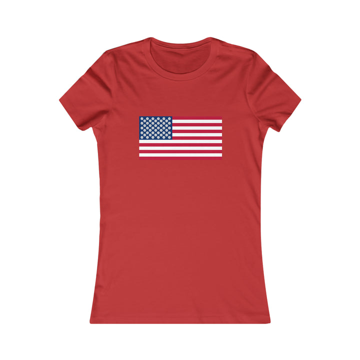 Pickleball Stars Flag Women's Slim-Fit Premium Cotton T-Shirt - Great Pickleball Stuff