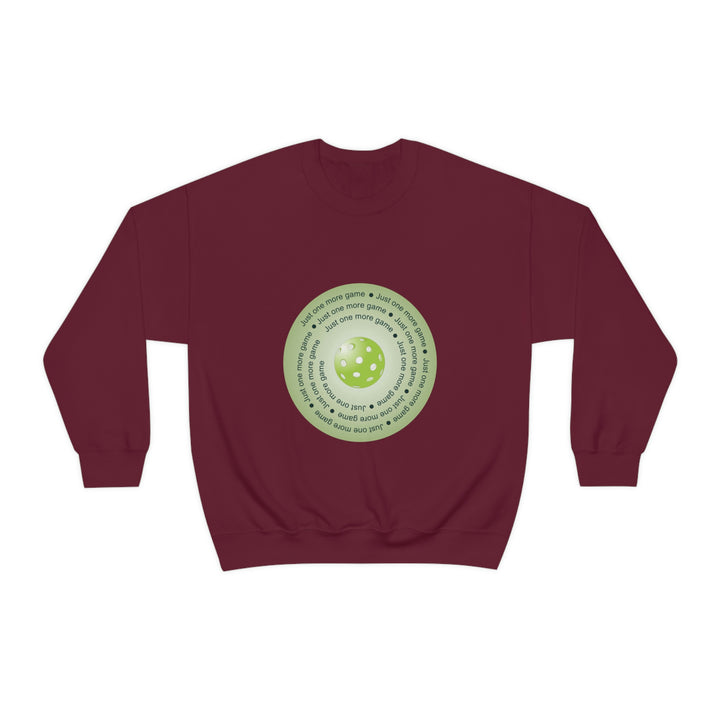 Just One More Game-Green Unisex Crewneck Sweatshirt - Great Pickleball Stuff