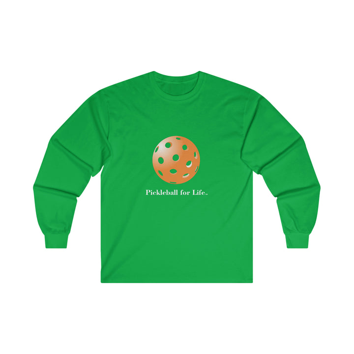 Pickleball for Life-Orange Ultra Cotton Long Sleeve Tee - Great Pickleball Stuff