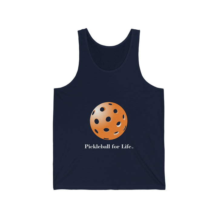 Pickleball for Life-Orange Unisex Cotton Tank - Great Pickleball Stuff