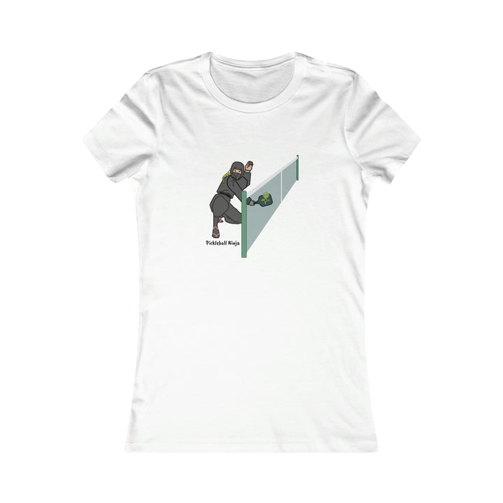 Pickleball Ninja Dinking-Female Women's Slim-Fit Premium Cotton T-Shirt - Great Pickleball Stuff