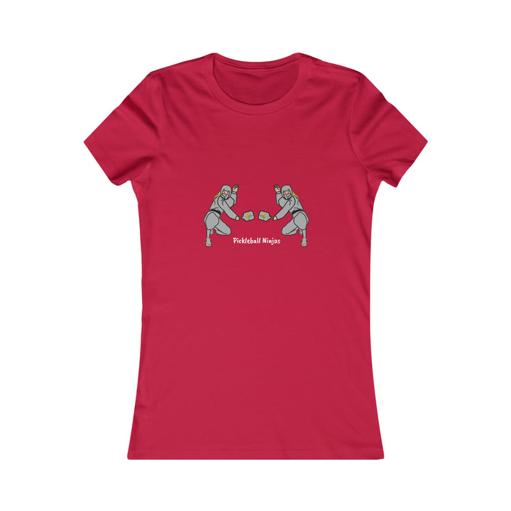 Pickleball Ninjas-Women's Doubles Women's Slim-Fit Cotton T-Shirt - Great Pickleball Stuff