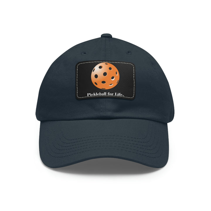 Pickleball for Life-Orange Pickleball Cap with Leather Patch - Great Pickleball Stuff