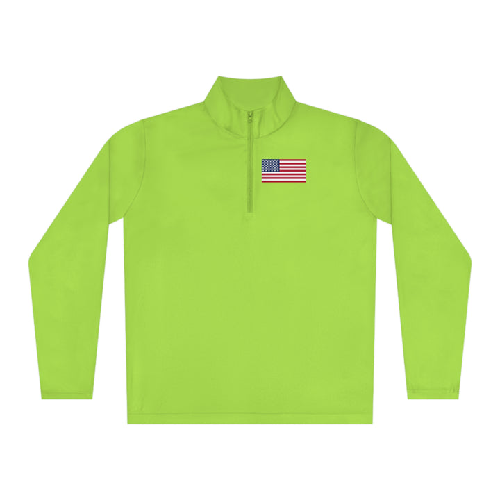 Pickleball Stars Flag Unisex Moisture-Wicking Quarter-Zip Pullover - Great Pickleball Stuff