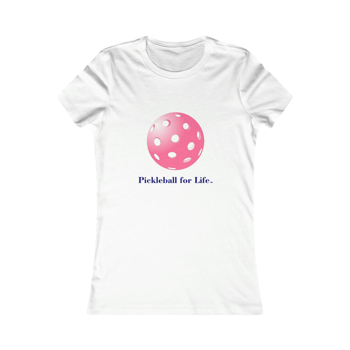 Pickleball for Life-Pink Women's Slim-Fit Premium Cotton T-Shirt - Great Pickleball Stuff