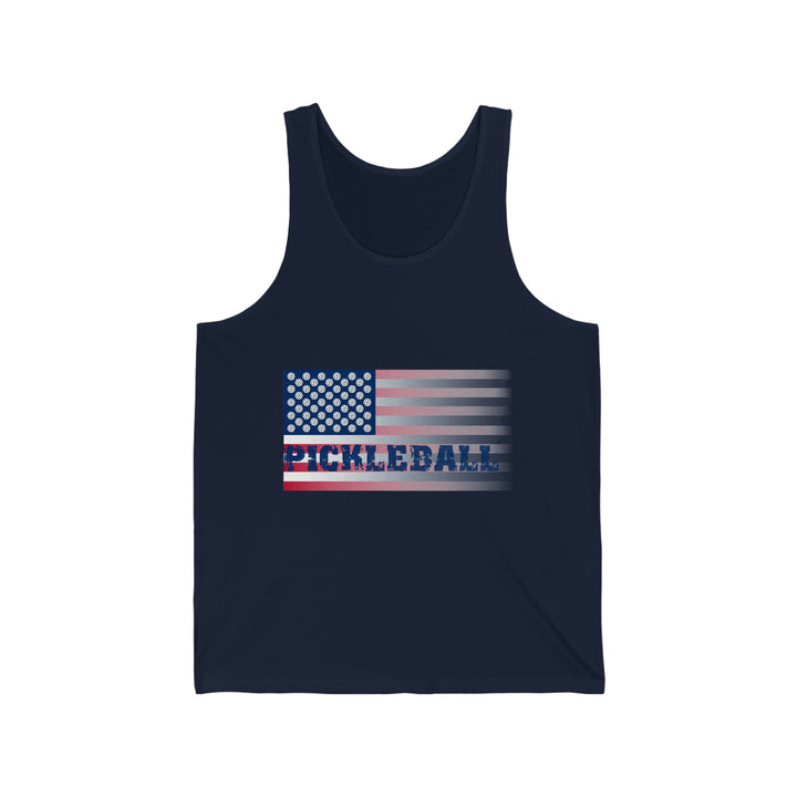 Pickleball Flag (Faded) Unisex Cotton Tank - Great Pickleball Stuff