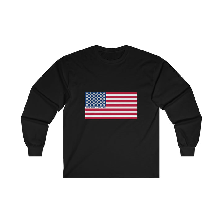 Pickleball for Life Flag Ultra Cotton Long Sleeve Tee - Great Pickleball Stuff