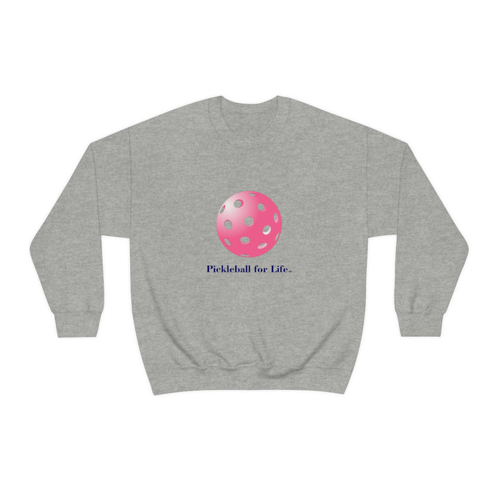 Pickleball for Life-Pink Unisex Crewneck Sweatshirt - Great Pickleball Stuff