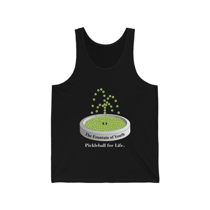 The Pickleball Fountain-Green Unisex Cotton Tank - Great Pickleball Stuff