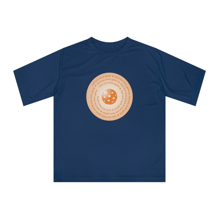 Just One More Game-Orange Unisex Moisture-Wicking T-Shirt - Great Pickleball Stuff