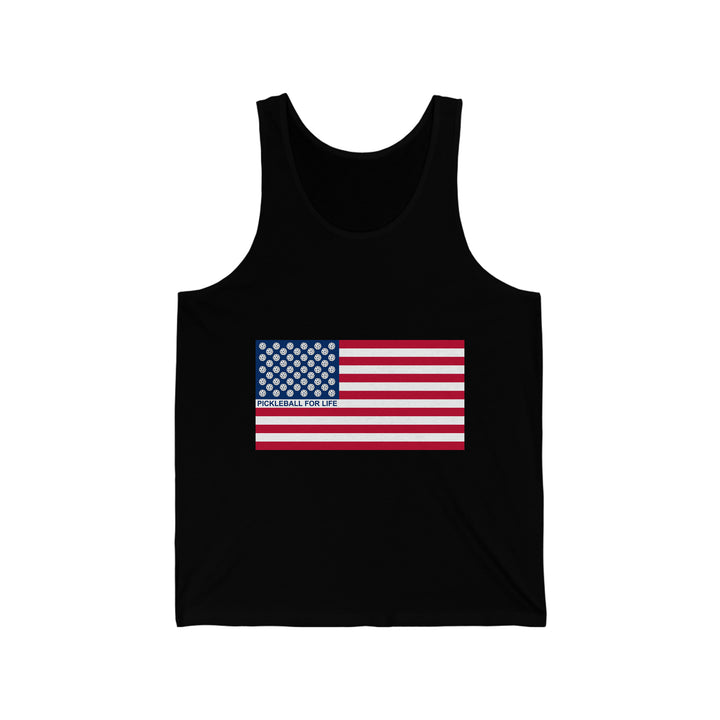 Pickleball for Life Flag Unisex Cotton Tank - Great Pickleball Stuff