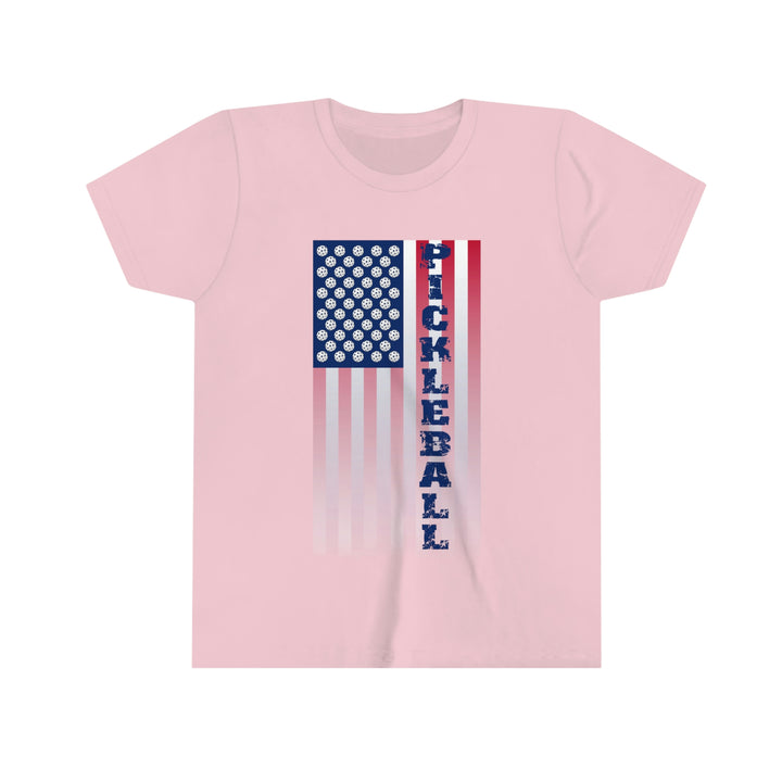 Pickleball Flag Vertical-2 (Faded) Youth T-Shirt - Great Pickleball Stuff