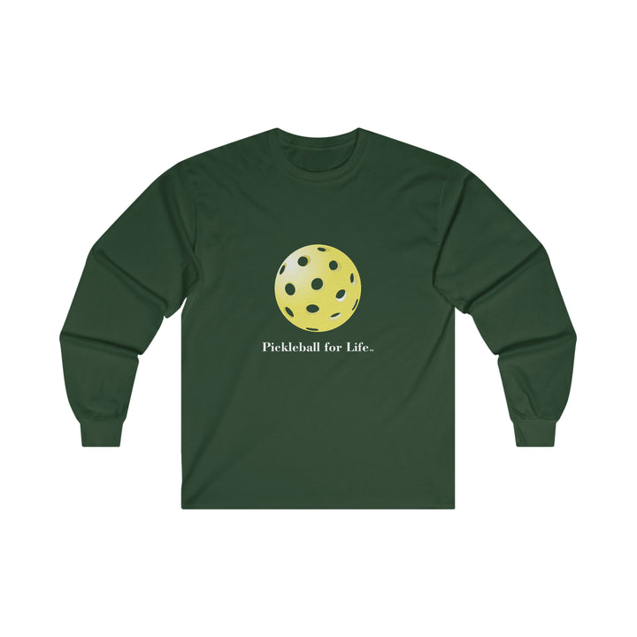 Pickleball for Life-Yellow Ultra Cotton Long Sleeve Tee - Great Pickleball Stuff