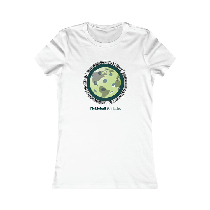 Eat Sleep Play Pickleball Women's Slim-Fit Premium Cotton T-Shirt - Great Pickleball Stuff