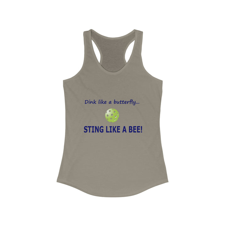 Dink Like a Butterfly, Sting Like a Bee Women's Racerback Tank - Great Pickleball Stuff