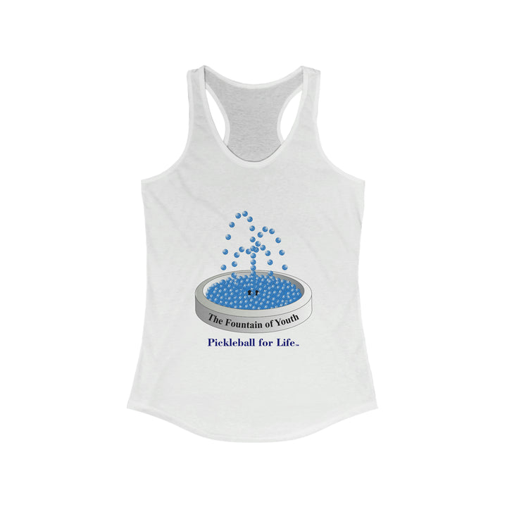 The Pickleball Fountain-Blue Women's Racerback Tank - Great Pickleball Stuff