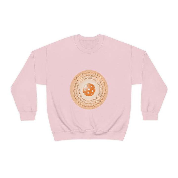 Just One More Game-Orange Unisex Crewneck Sweatshirt - Great Pickleball Stuff