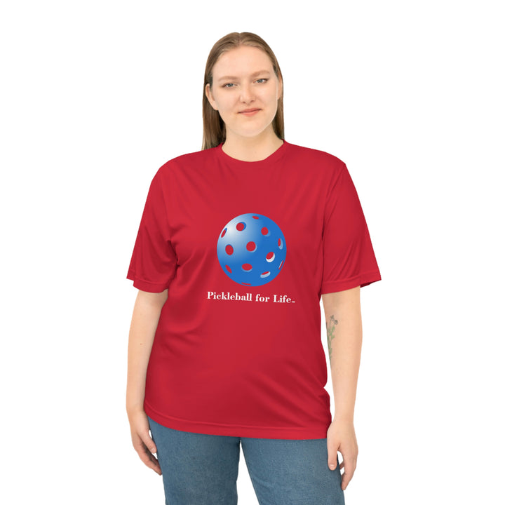 Pickleball for Life-Blue Unisex Moisture-Wicking T-Shirt - Great Pickleball Stuff