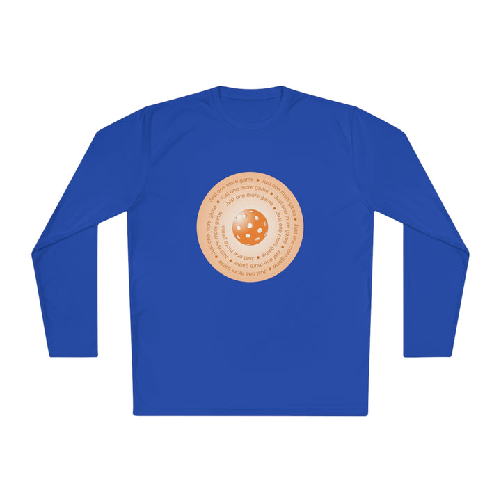 Just One More Game-Orange Unisex Moisture-Wicking Long Sleeve Tee - Great Pickleball Stuff